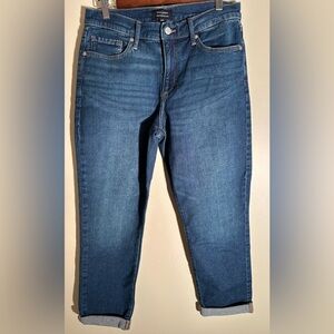 Classic Women's Slim Straight Jeans - Dark Blue